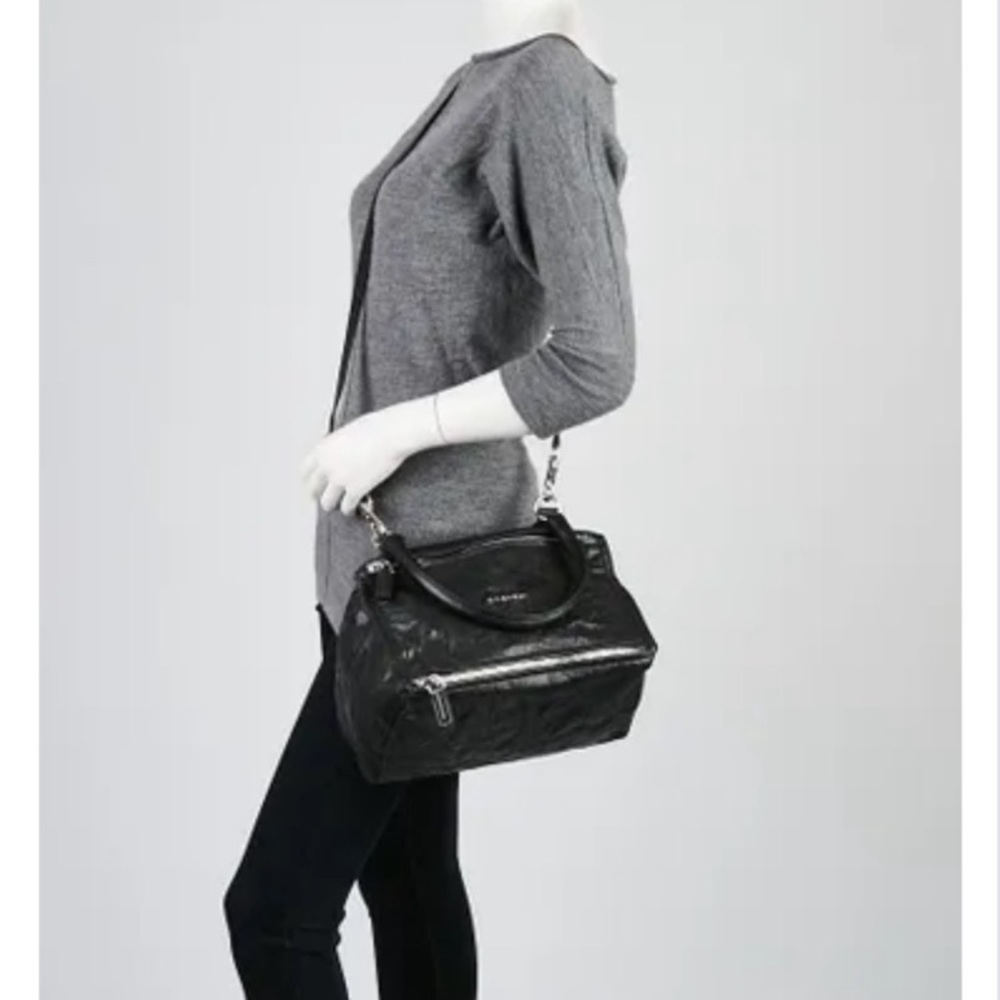 Givenchy Pandora Black Leather Crinkle Bag - Picture 5 of 16